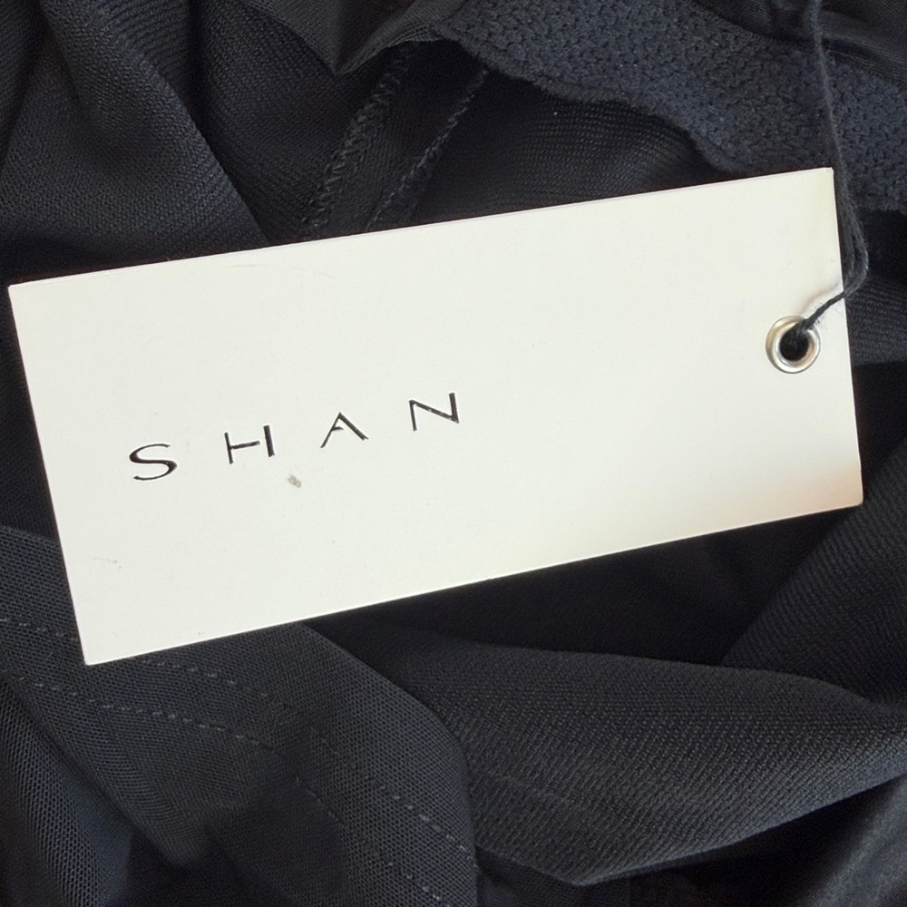SHAN Strapless Black Maxi Dress High Slit NWT Size 4 - Picture 7 of 10